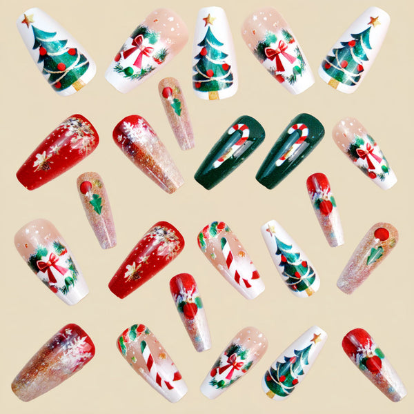 12 Sizes-24 Pcs Press On Nails Y1319