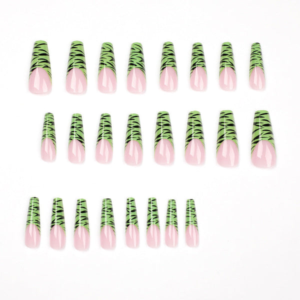 French Glossy Long Press on Nails