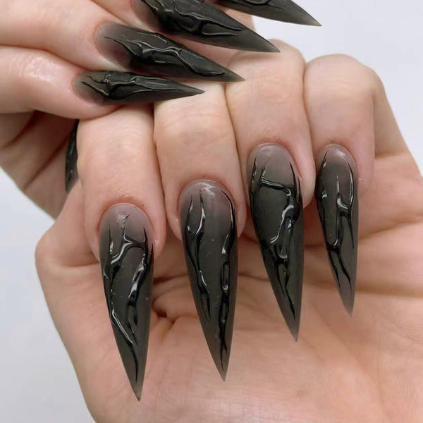 12 Sizes-24 Pcs Press On Nails W1783