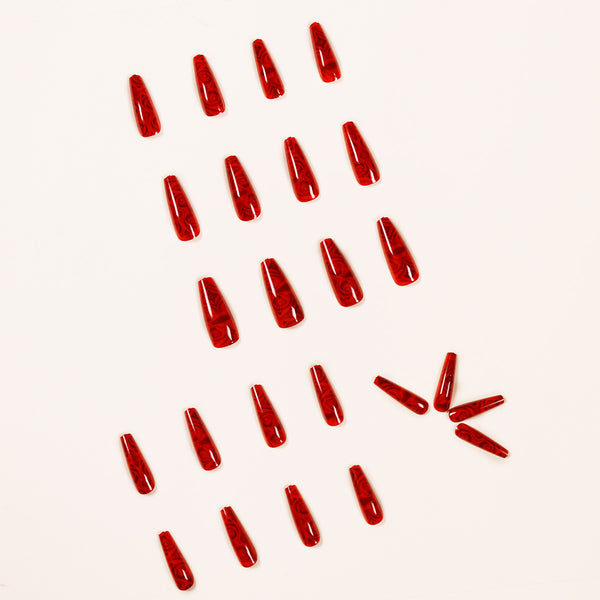 12 Sizes-24 Pcs Press On Nails JP1033