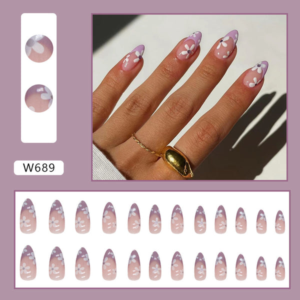 12 Sizes-24 Pcs Press On Nails W689