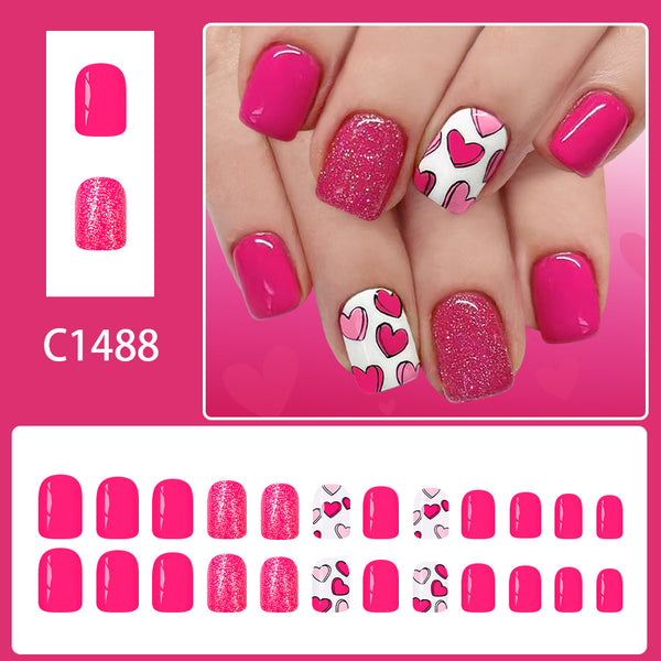 12 Sizes-24 Pcs Press On Nails C1488