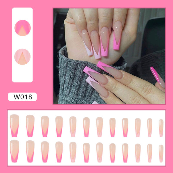 12 Sizes-24 Pcs Press On Nails W001