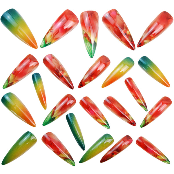 12 Sizes-24 Pcs Press On Nails Y1485