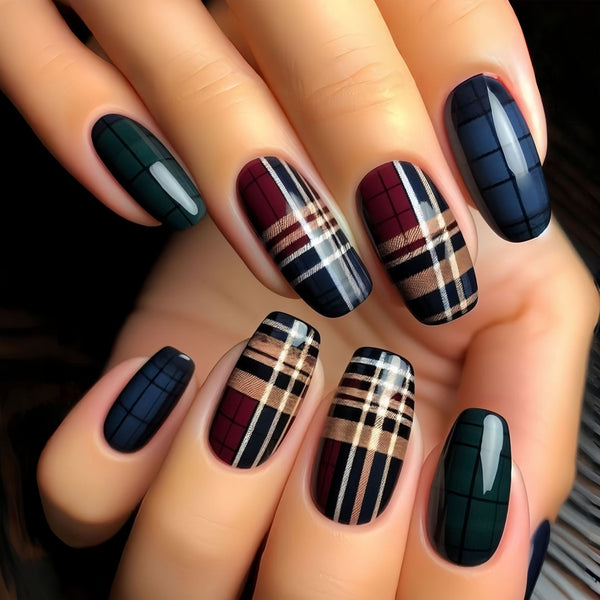 12 Sizes-24 Pcs Press On Nails Y1306