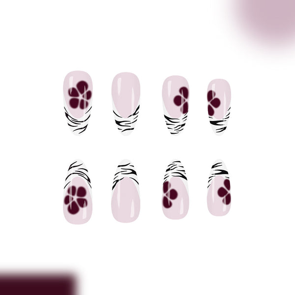 12 Sizes-24 Pcs Press On Nails C1357