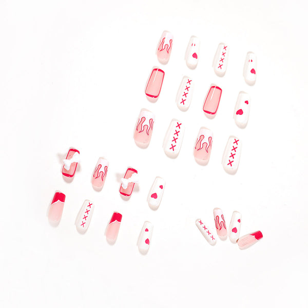 12 Sizes-24 Pcs Press On Nails JP1195