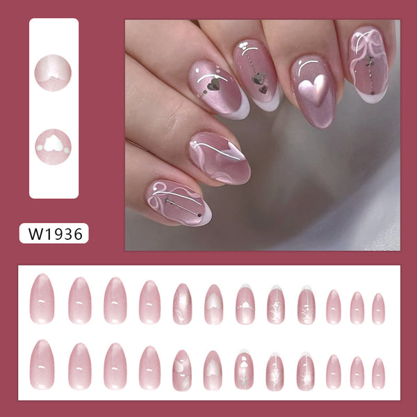 12 Sizes-24 Pcs Press On Nails W1936