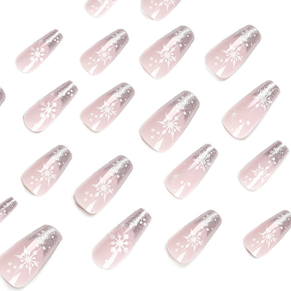 French Long Pink Press on Nails