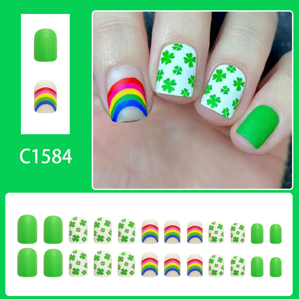 12 Sizes-24 Pcs Press On Nails C1584