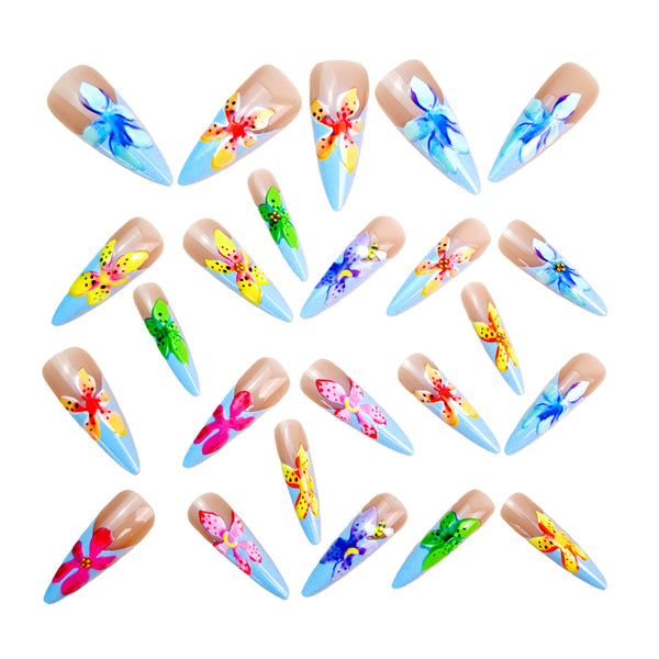 12 Sizes-24 Pcs Press On Nails Y1395
