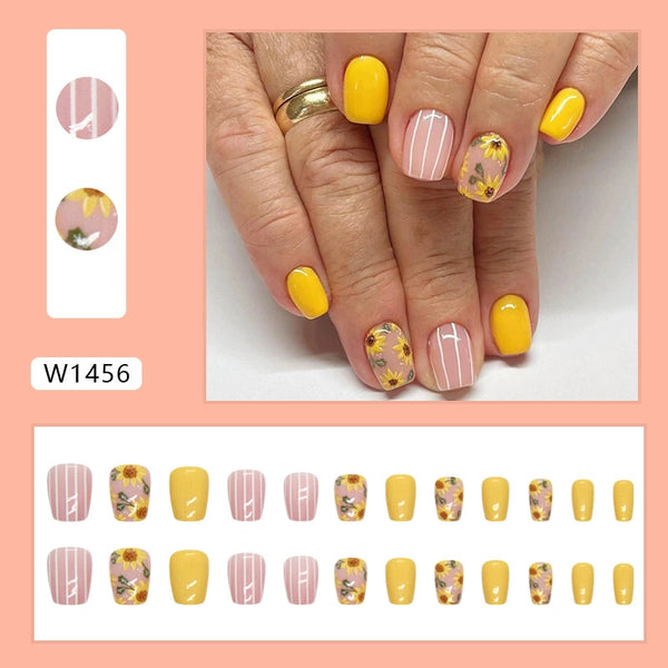 12 Sizes-24 PcsPress On NailsW1456