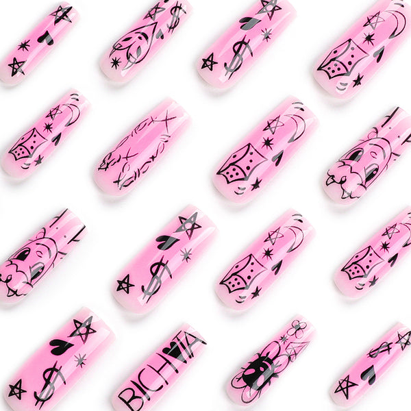 12 Sizes-24 Pcs Press On Nails JP3052