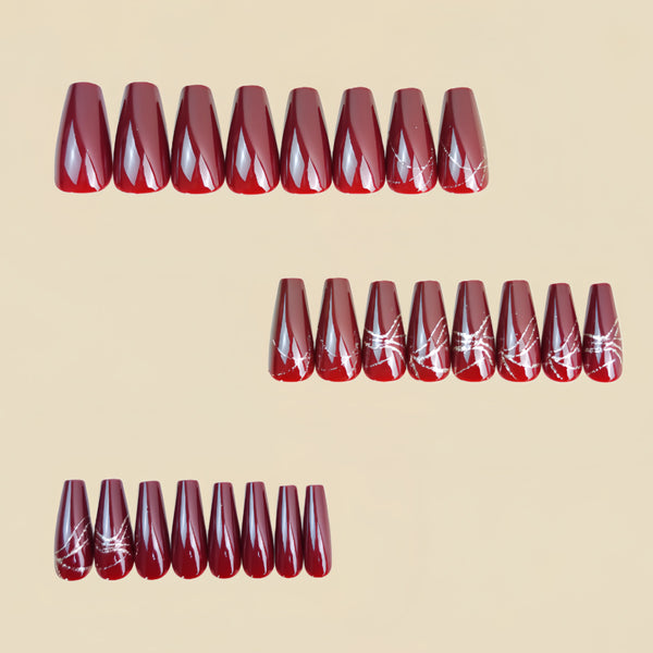 12 Sizes-24 Pcs Press On Nails Y1727