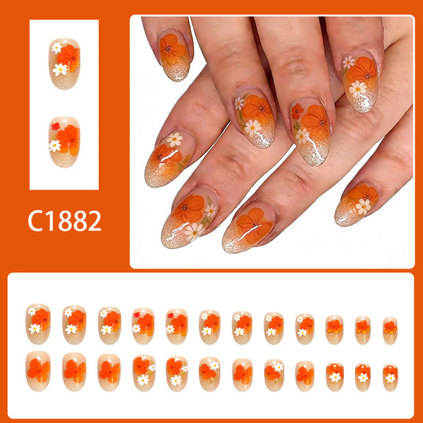 12 Sizes-24 Pcs Press On Nails C1882