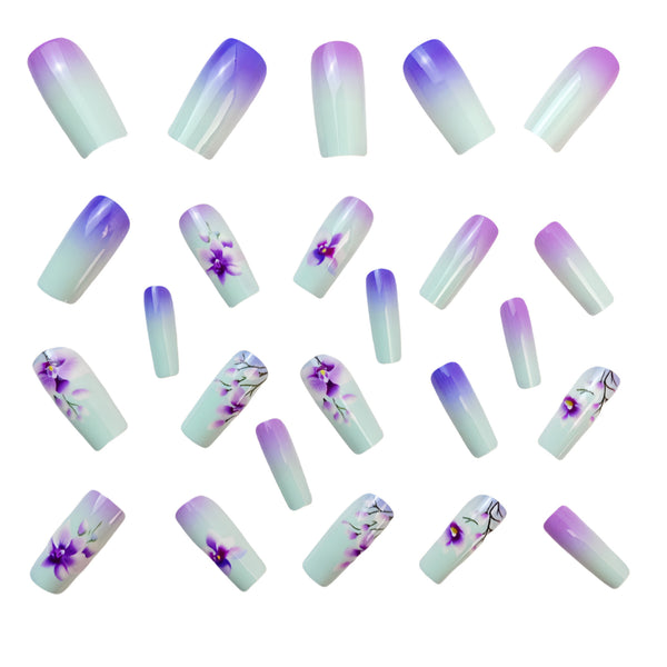12 Sizes-24 Pcs Press On Nails Y634