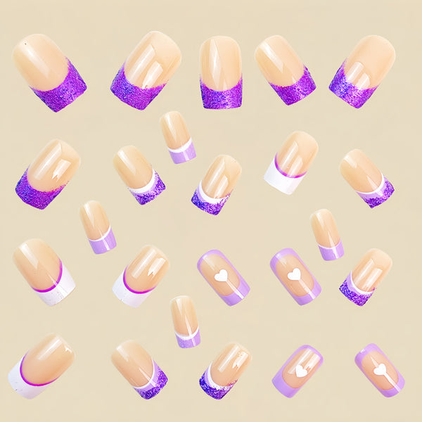 12 Sizes-24 Pcs Press On Nails Y768
