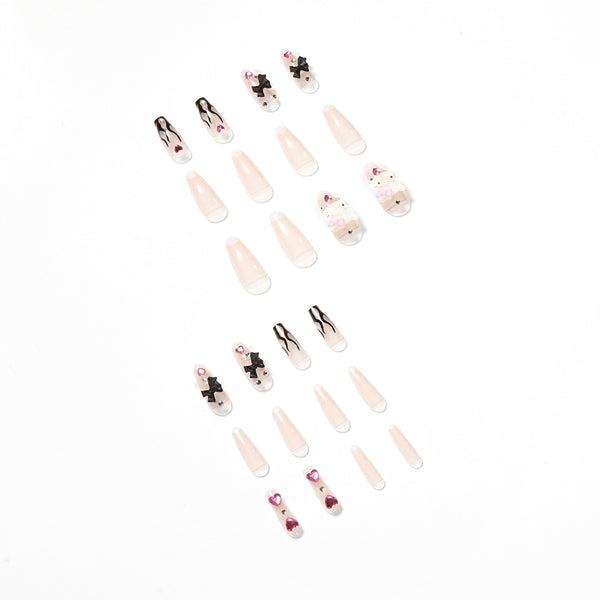 12 Sizes-24 Pcs Press On Nails JP1324