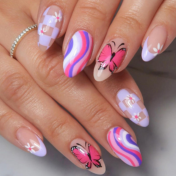 12 Sizes-24 Pcs Press On Nails W225