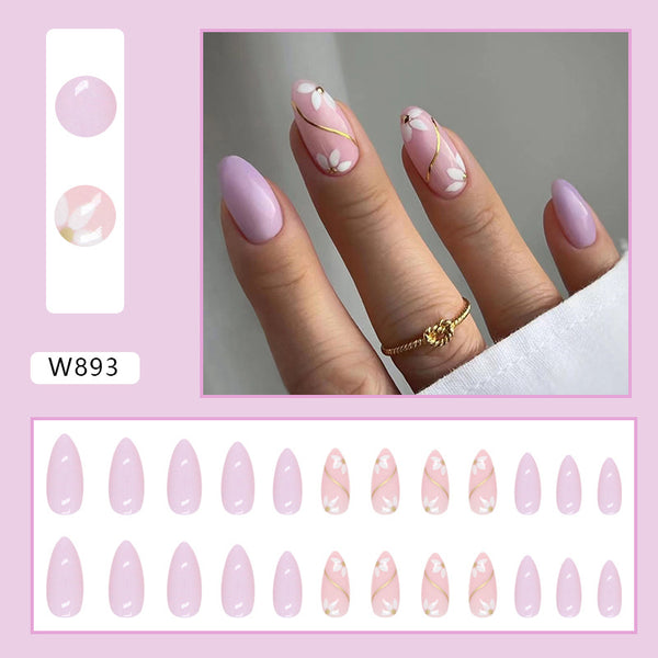 12 Sizes-24 Pcs Press On Nails W893