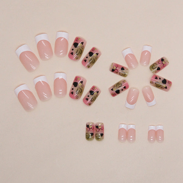 12 Sizes-24 Pcs Press On Nails W1204