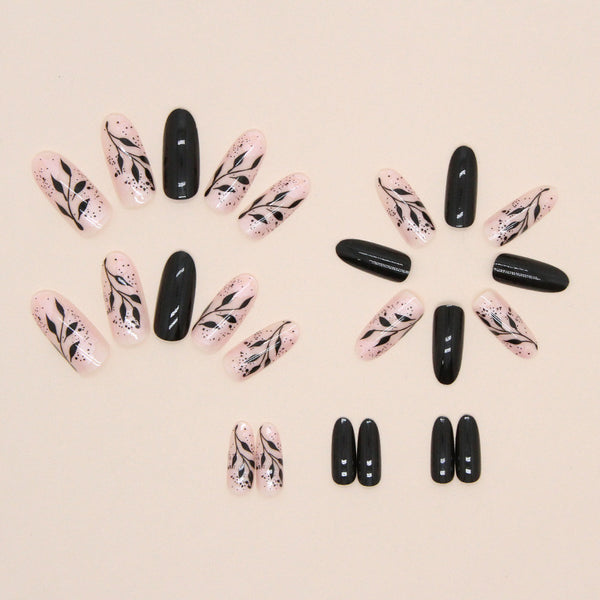 12 Sizes-24 Pcs Press On Nails W929