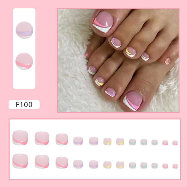 12 Sizes-24 Pcs Press On Nails F100