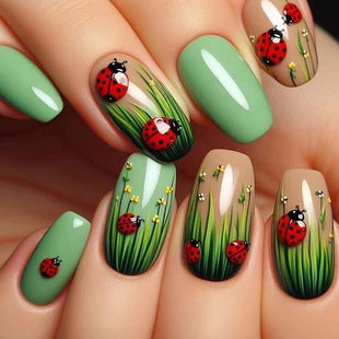 12 Sizes-24 Pcs Press On Nails MOS009