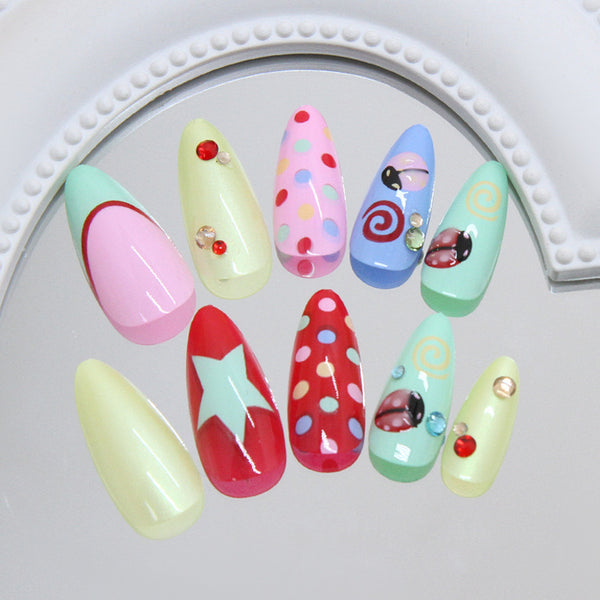 12 Sizes-24 Pcs Press On Nails Z1177