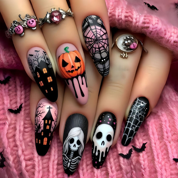 12 Sizes-24 Pcs Press On Nails Y1125