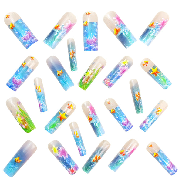 12 Sizes-24 Pcs Press On Nails Y932