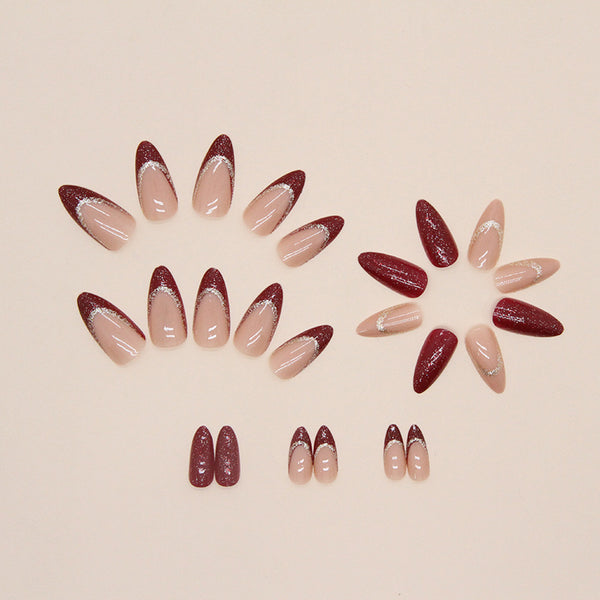 12 Sizes-24 Pcs Press On Nails W464