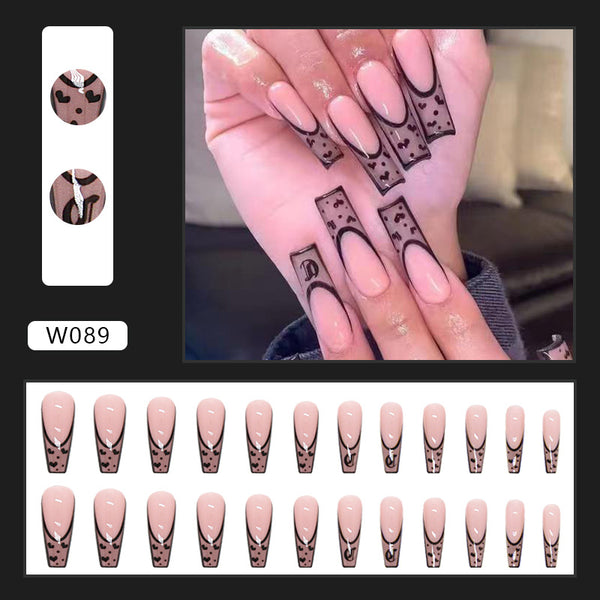 12 Sizes-24 Pcs Press On Nails W089