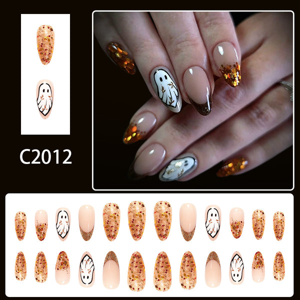 12 Sizes-24 Pcs Press On Nails C2012