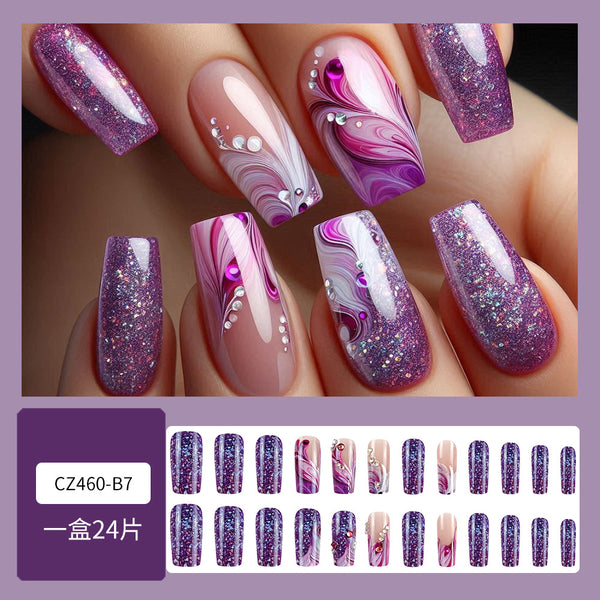 12 Sizes-24 PcsPress On Nails CZ460-B7