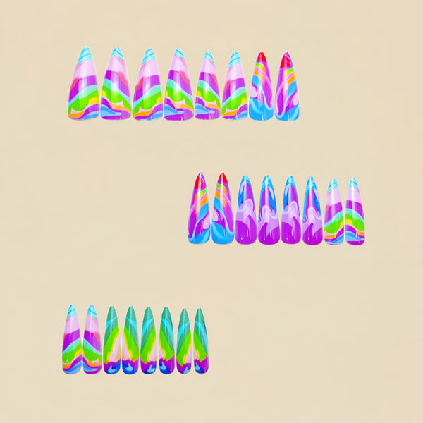 12 Sizes-24 Pcs Press On Nails Y725
