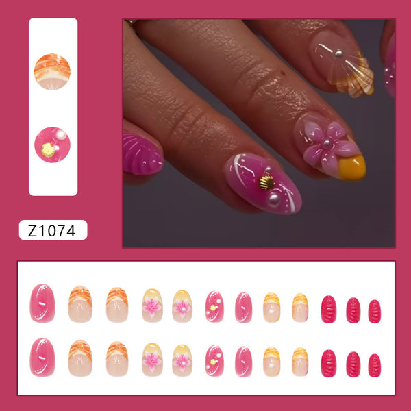 12 Sizes-24 Pcs Press On Nails Z1074