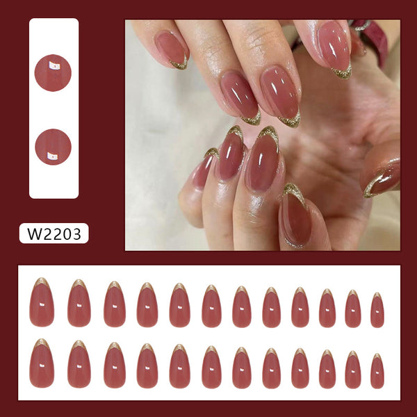 12 Sizes-24 Pcs Press On Nails W2203