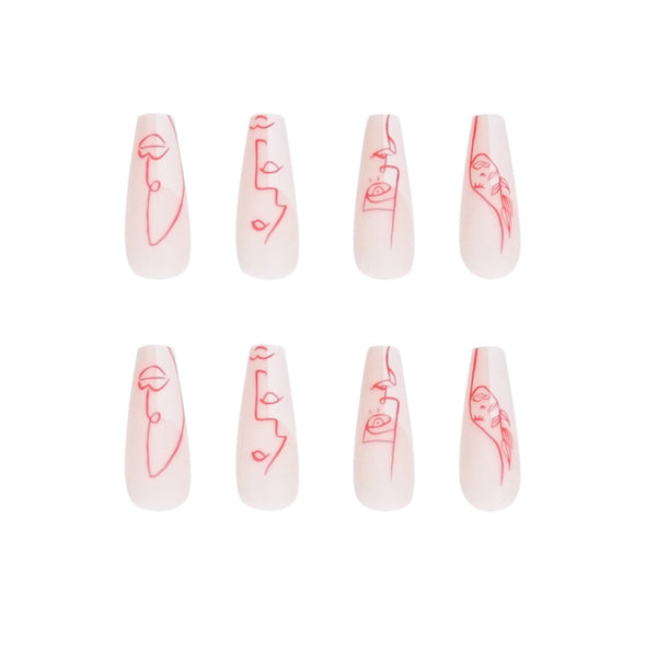 12 Sizes-24 Pcs Press On Nails JP1436