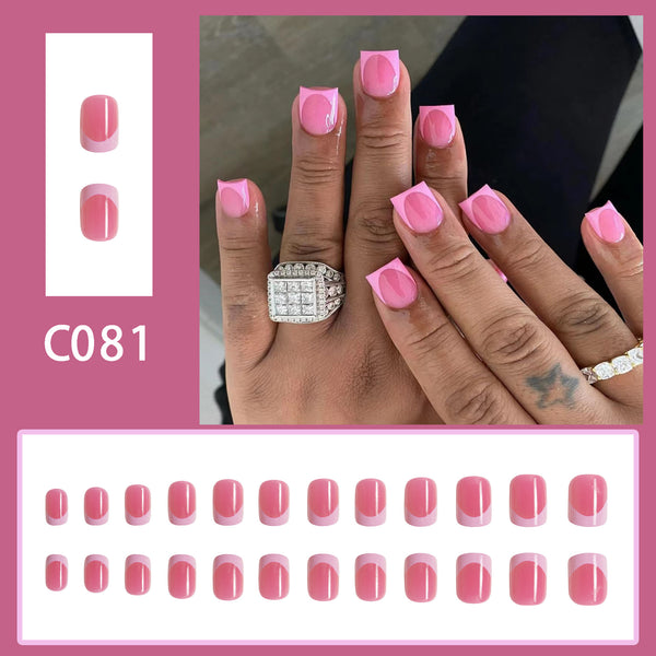12 Sizes-24 Pcs Press On Nails C081