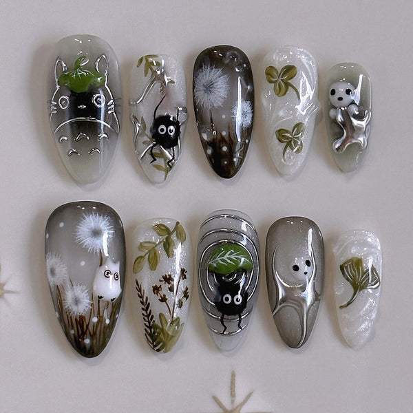 12 Sizes-24 Pcs Press On Nails W1967