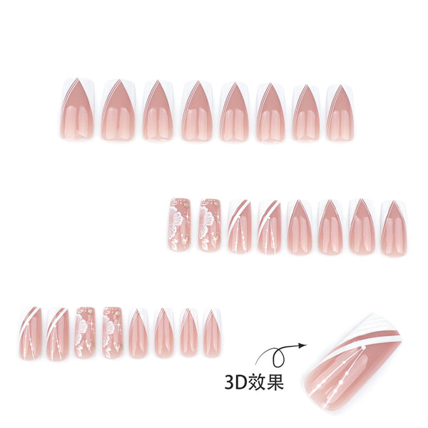 12 Sizes-24 Pcs Press On Nails JP3765