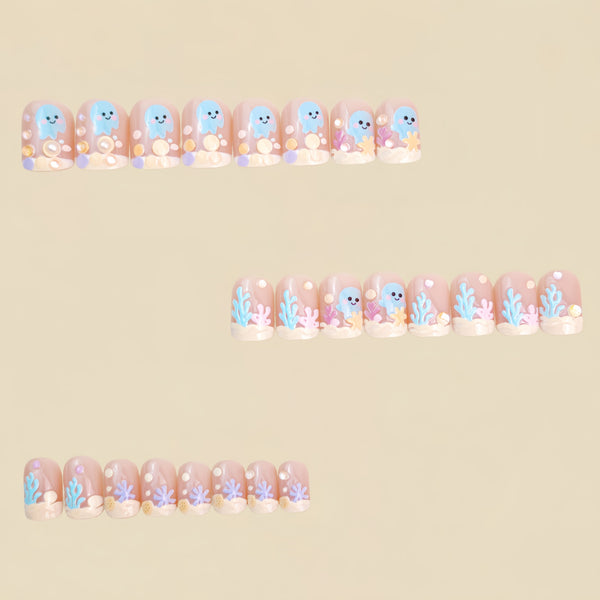 12 Sizes-24 Pcs Press On Nails Y1400