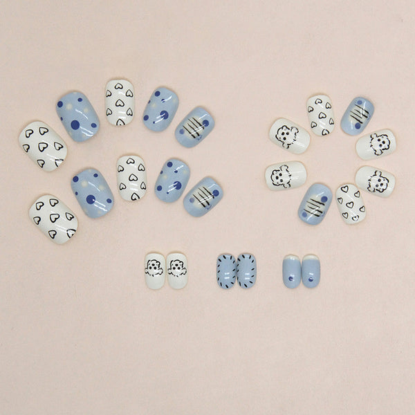 12 Sizes-24 Pcs Press On Nails K002