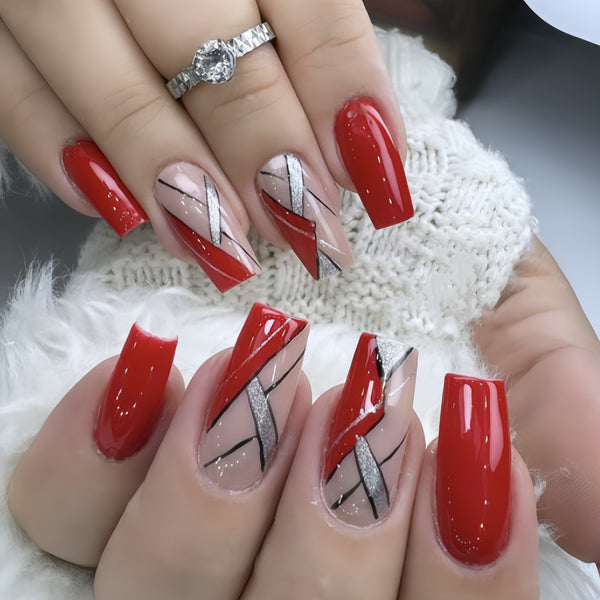 12 Sizes-24 Pcs Press On Nails Y240