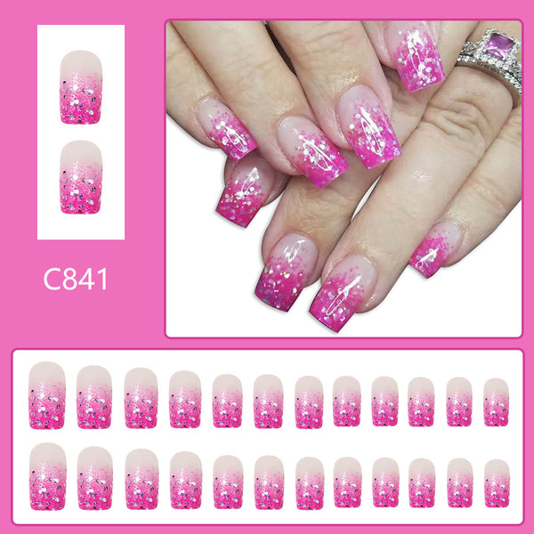 12 Sizes-24 Pcs Press On Nails C841