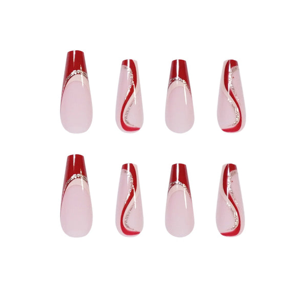 12 Sizes-24 Pcs Press On Nails JP1455