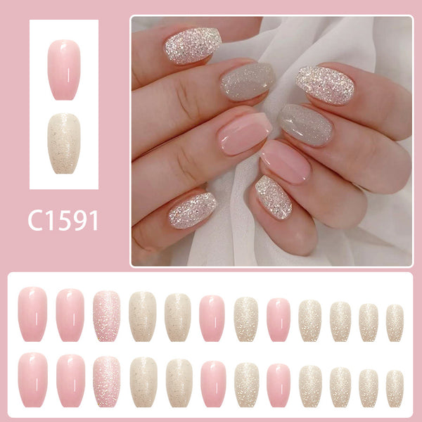12 Sizes-24 Pcs Press On Nails C1591