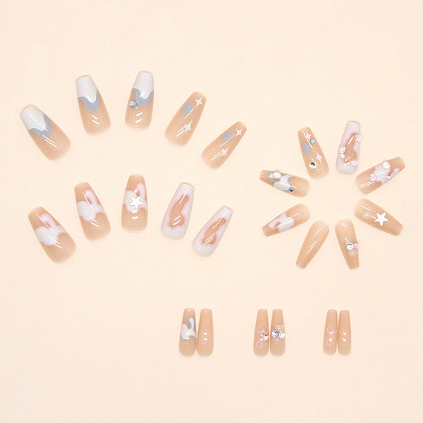 12 Sizes-24 Pcs Press On Nails Z522