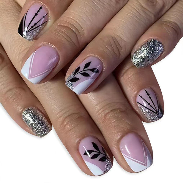12 Sizes-24 Pcs Press On Nails C494